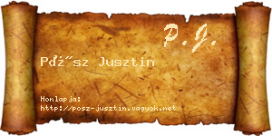 Pósz Jusztin névjegykártya